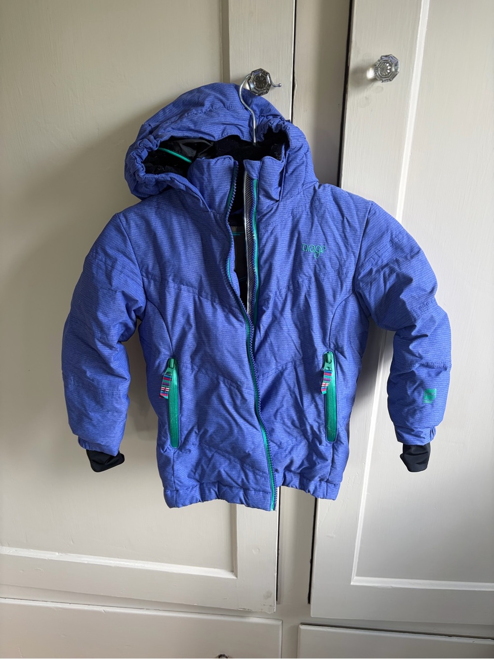Kids Blue Hooded Winter puffer coat by Orange